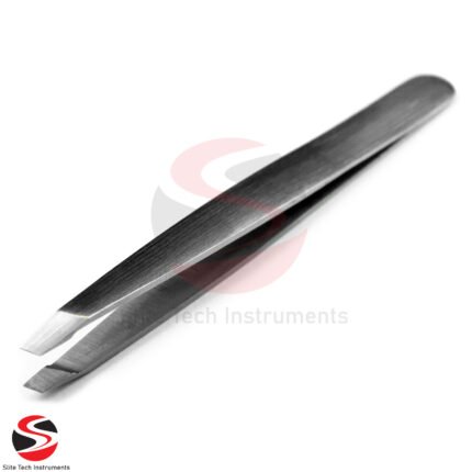 Edelstahl Pinzette schräg Haar Zupfpinzette Splitterpinzette 9,5 cm Augenbrauen