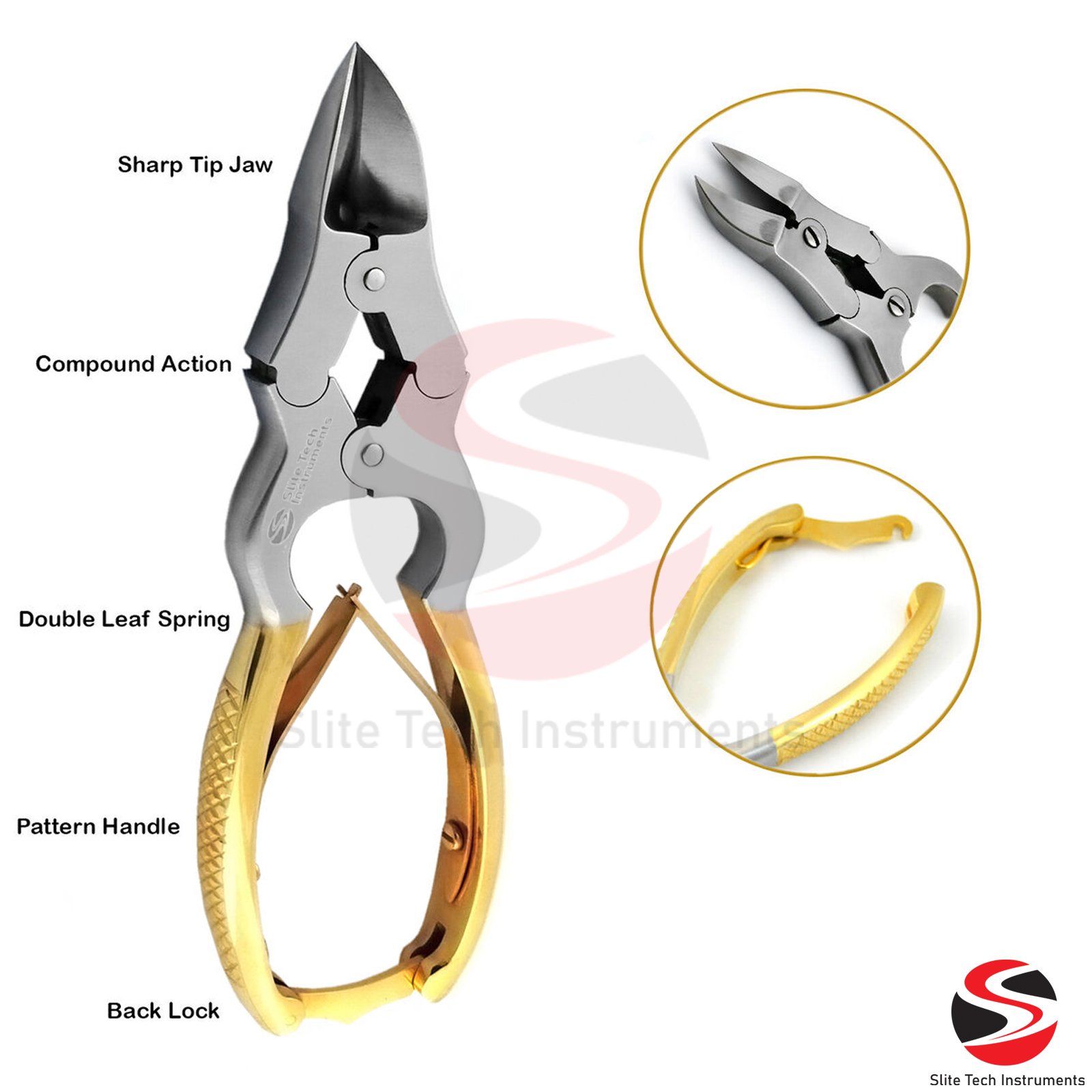 Profi Nagelzange doppelter übersetzung Fußnagelzange Edelstahl Fußnägel 16 cm - Image 3