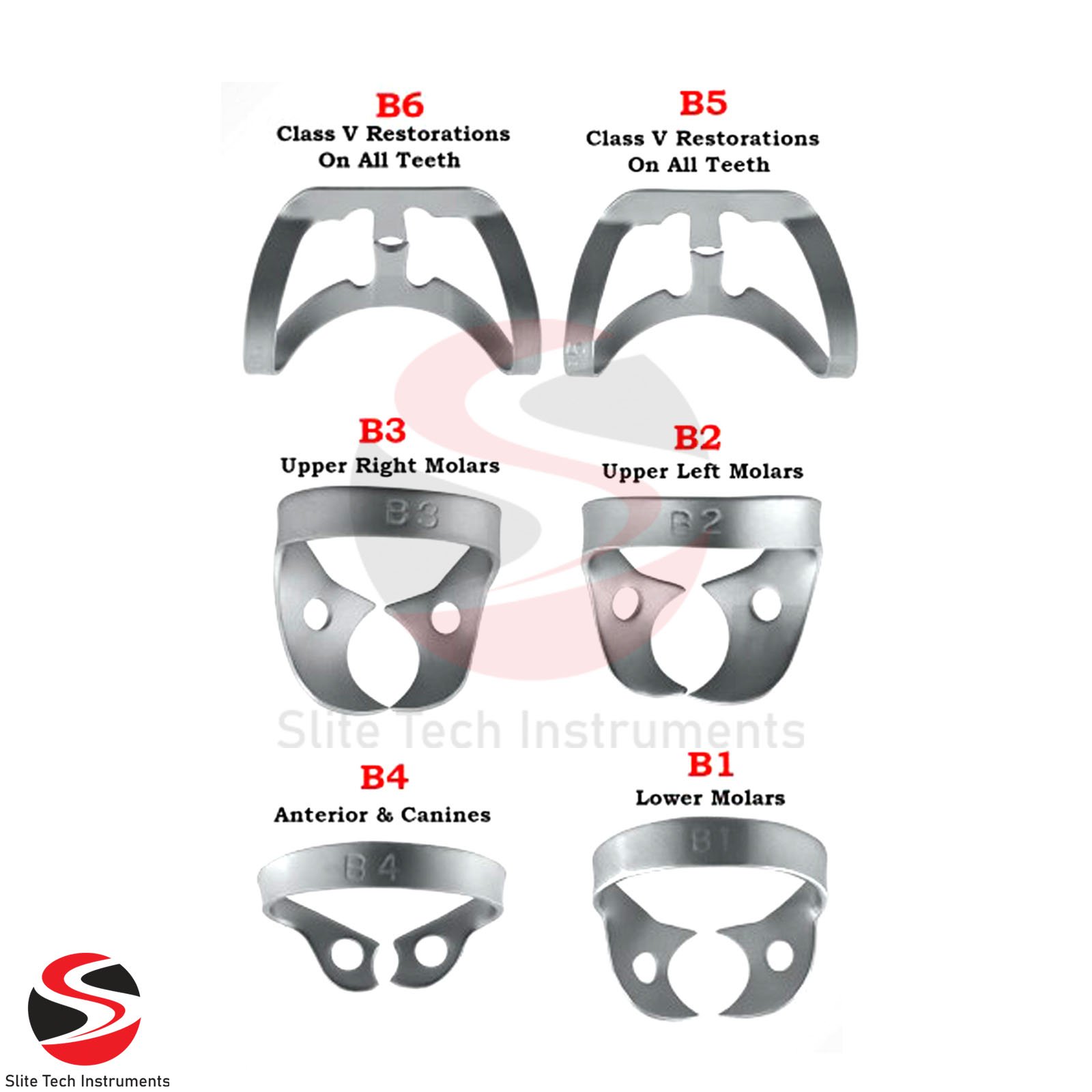Kofferdam Brinker Klemmen Zahnchirurgie Hygiene Klammern Endodontische 6er Set - Image 2