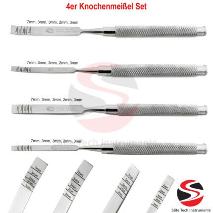 "4-teiliger Knochenmeißel Set Chirurgie – Implantat & Orthopädie Instrumente“