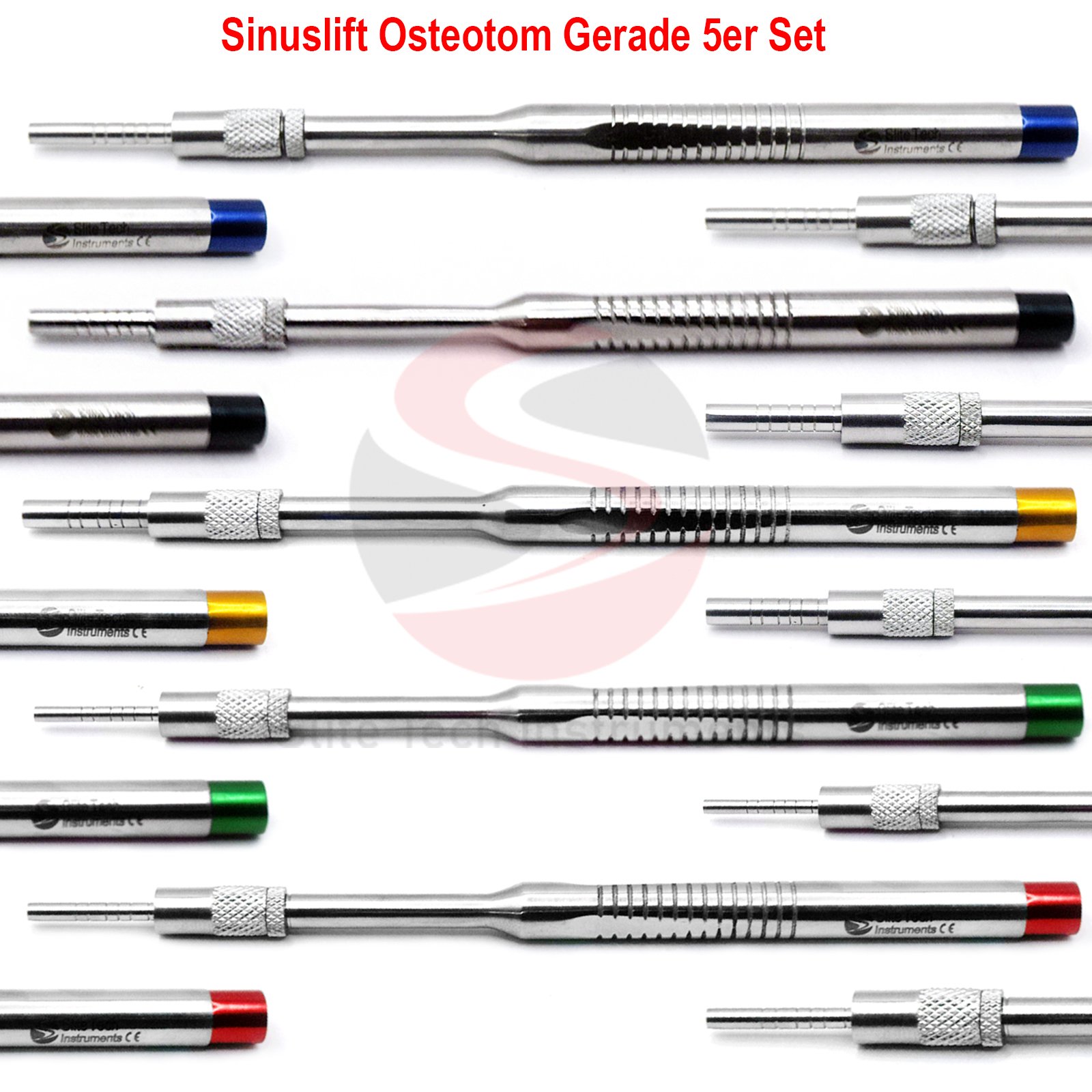 Implantat Osteotom Gerade Set abgewinkelt konkav Sinus Lift Heber Chirurgie