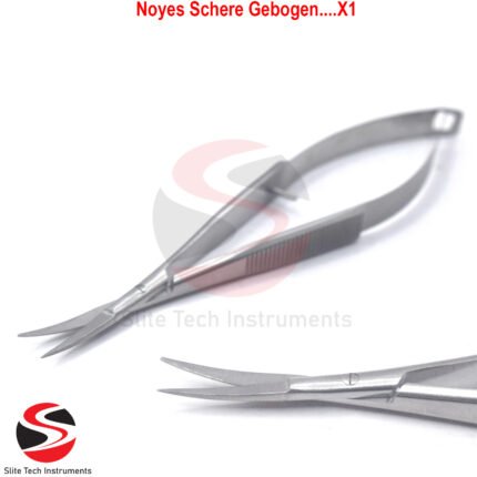 Castroviejo Mikroschere Noyes Schere Mini Gebogen Chirurgisch Dental OP Naht