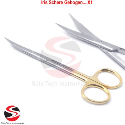 Goldman Fox TC Schere Gebogen – Chirurgische Präparierschere Iris OP Fadenschere