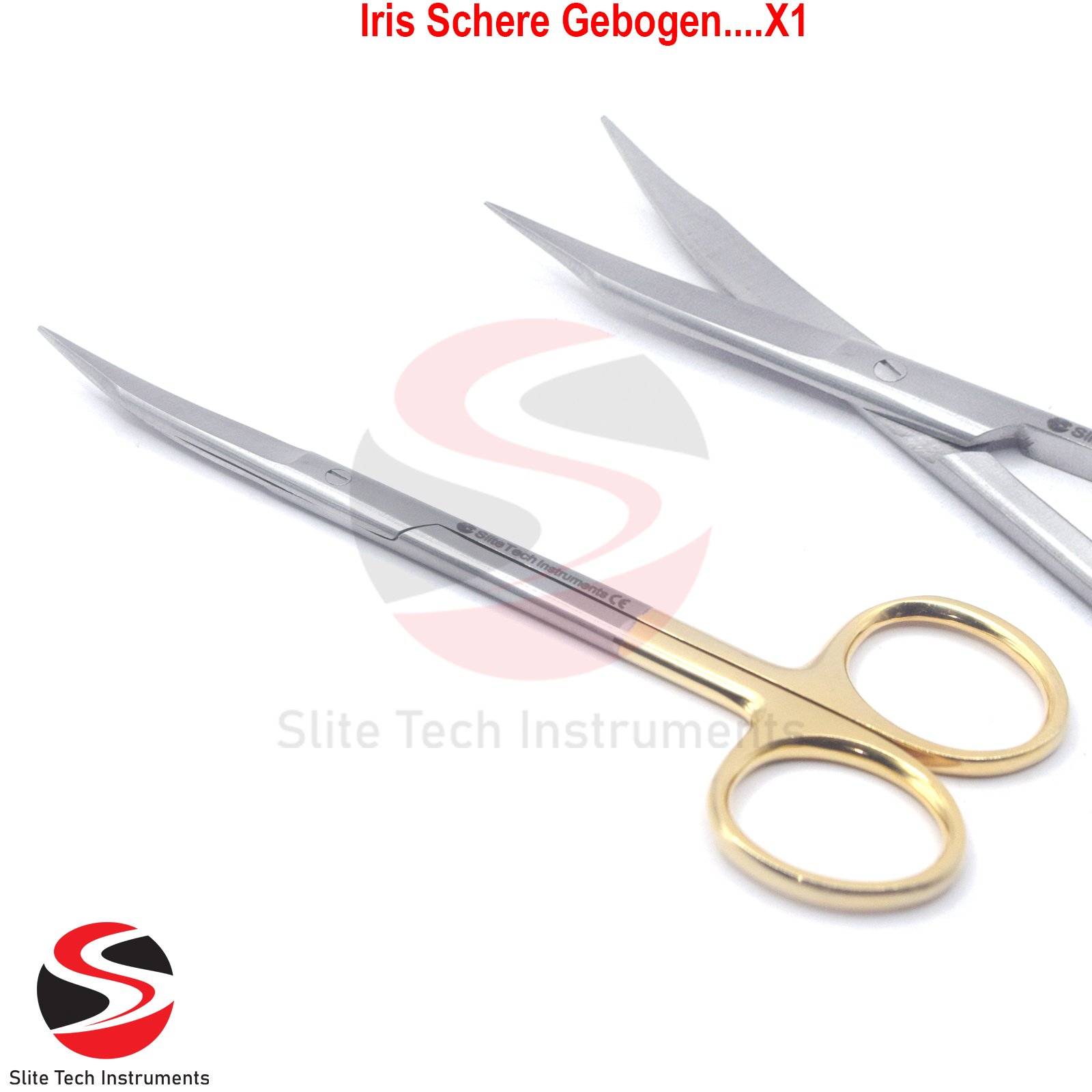 Goldman Fox TC Schere Gebogen – Chirurgische Präparierschere Iris OP Fadenschere