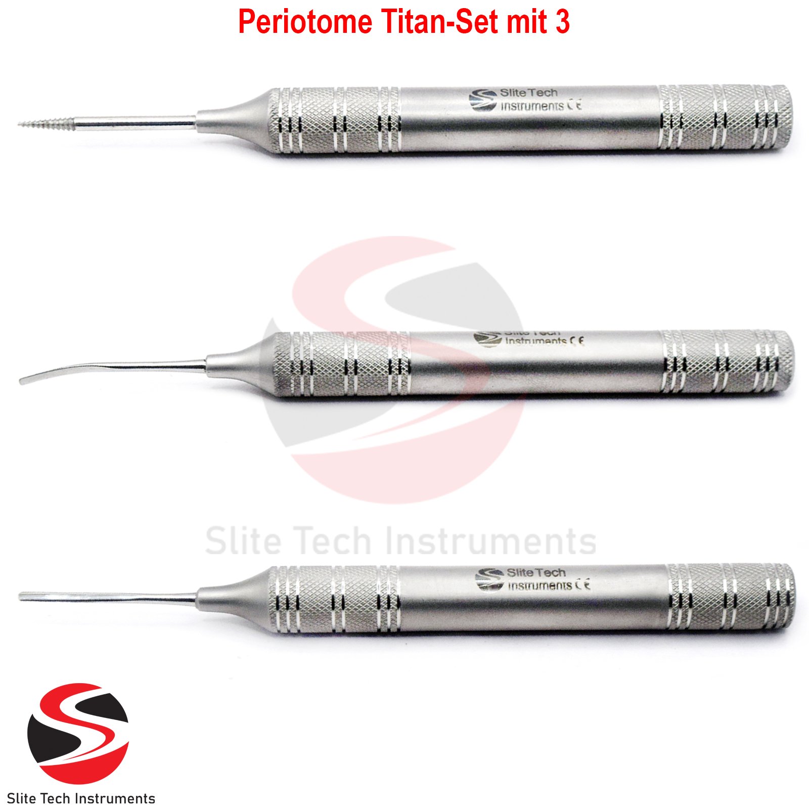 Chirurgische Periotome Titan-Set mit 3 Wurzelheber Periotome Chirurgie Implantologie - Image 3