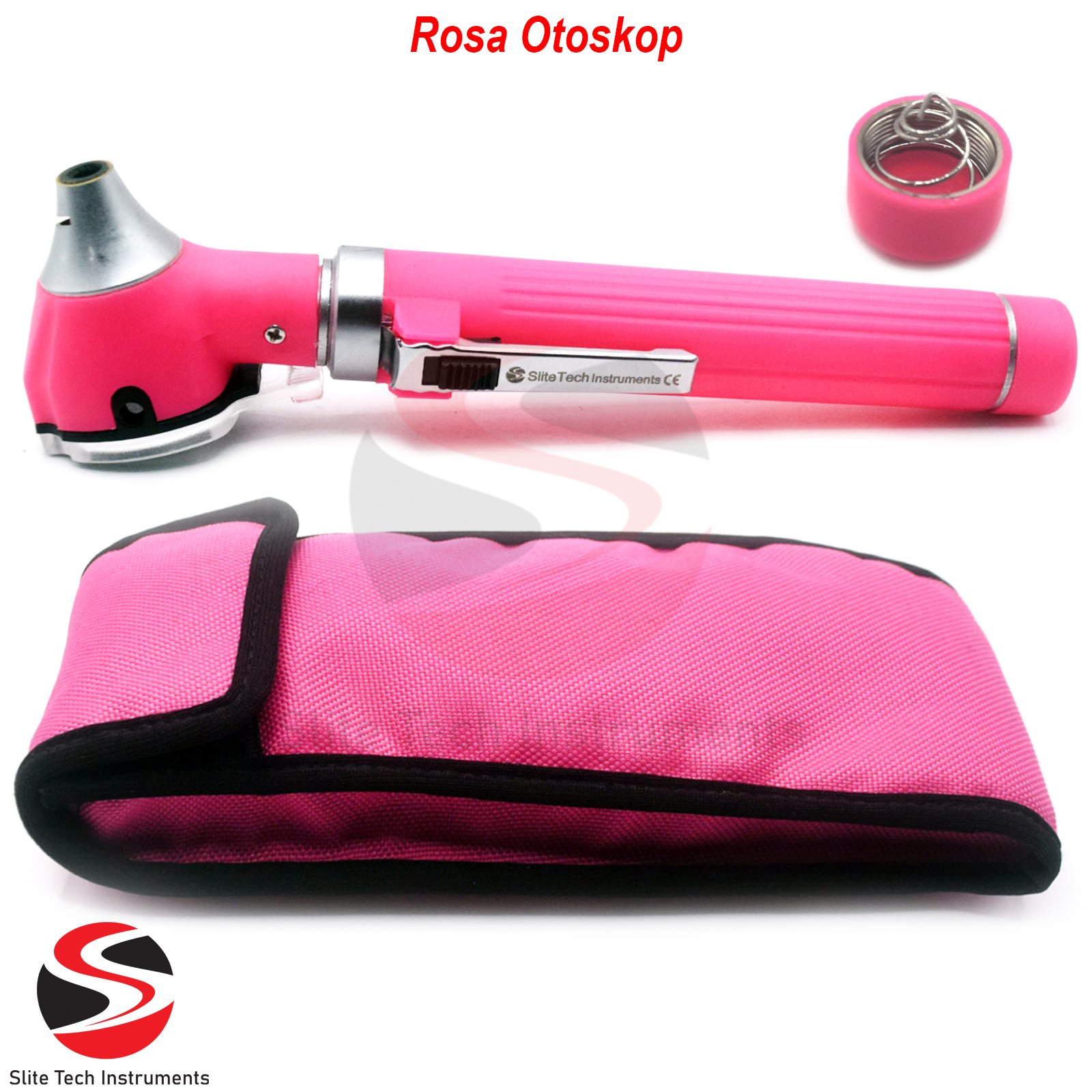 Professionelles Rosa Otoskop Ohrlicht Ohrspiegel Otologie (Pink Otoskop)