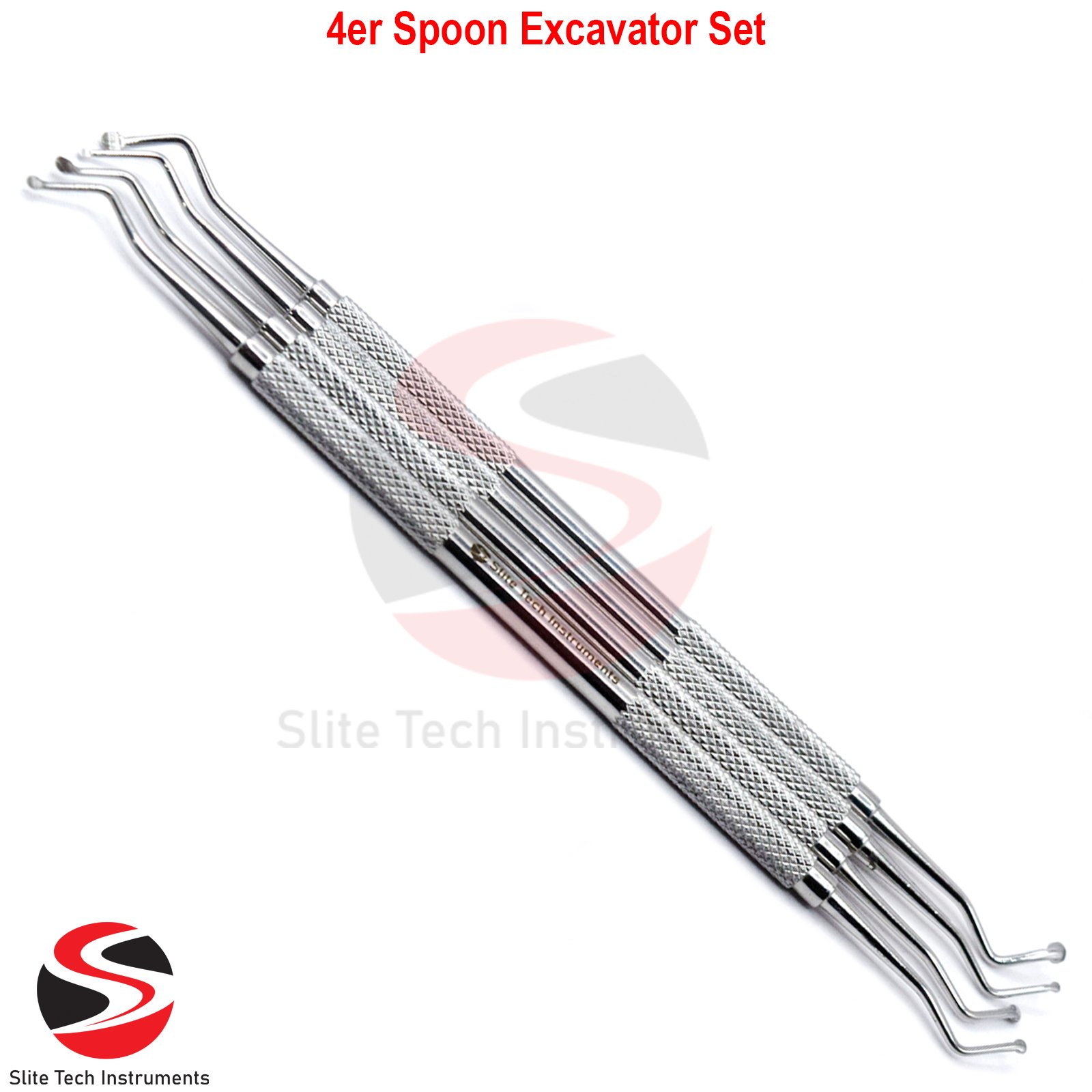 4er Dental Set Excavator Zahnreinigung Sonde Zahnpflege Edelstahl Zahnkratzer - Image 2