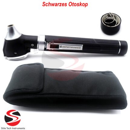 Professionelles Otoskop Schwarz Ohrlicht Ohrspiegel Otologie (Otoscope Black)
