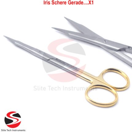 Goldman Fox TC Schere Gerade – Chirurgische Präparierschere Iris OP Fadenschere