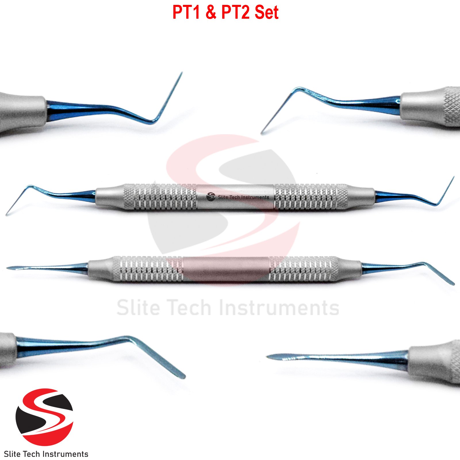 2 Periotome Set Dental Chirurgie Zahnextraktion Würzelheber Implantat PT1 & PT2