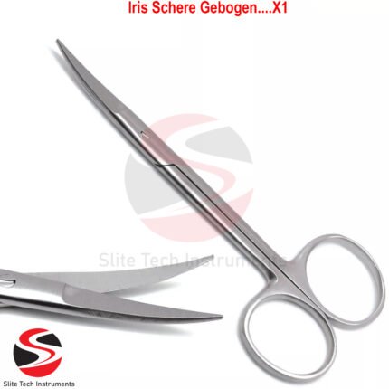 Chirurgische Irisschere Gebogen 12 cm – OP Schere für Gewebe Zahn Medizin