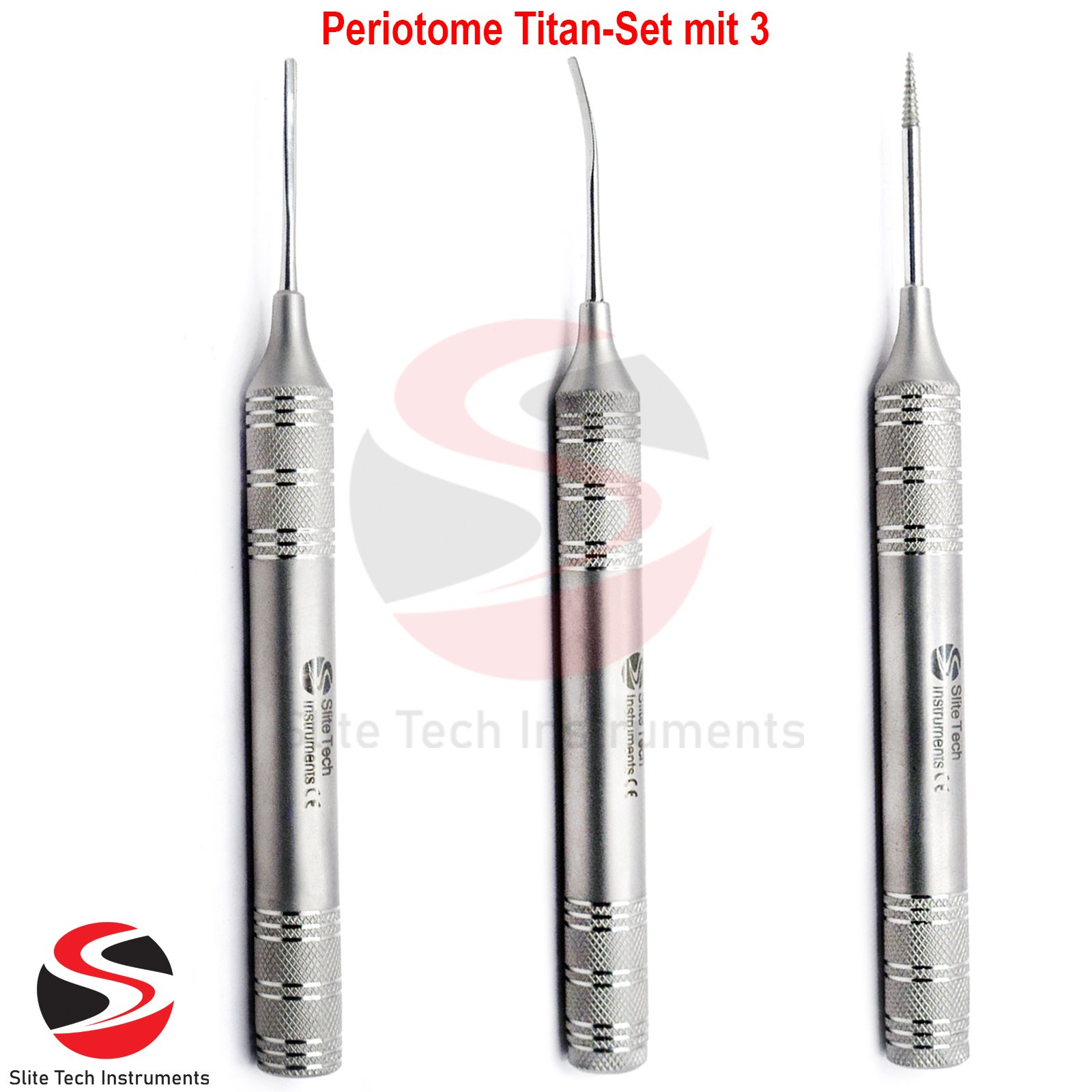 Chirurgische Periotome Titan-Set mit 3 Wurzelheber Periotome Chirurgie Implantologie - Image 2