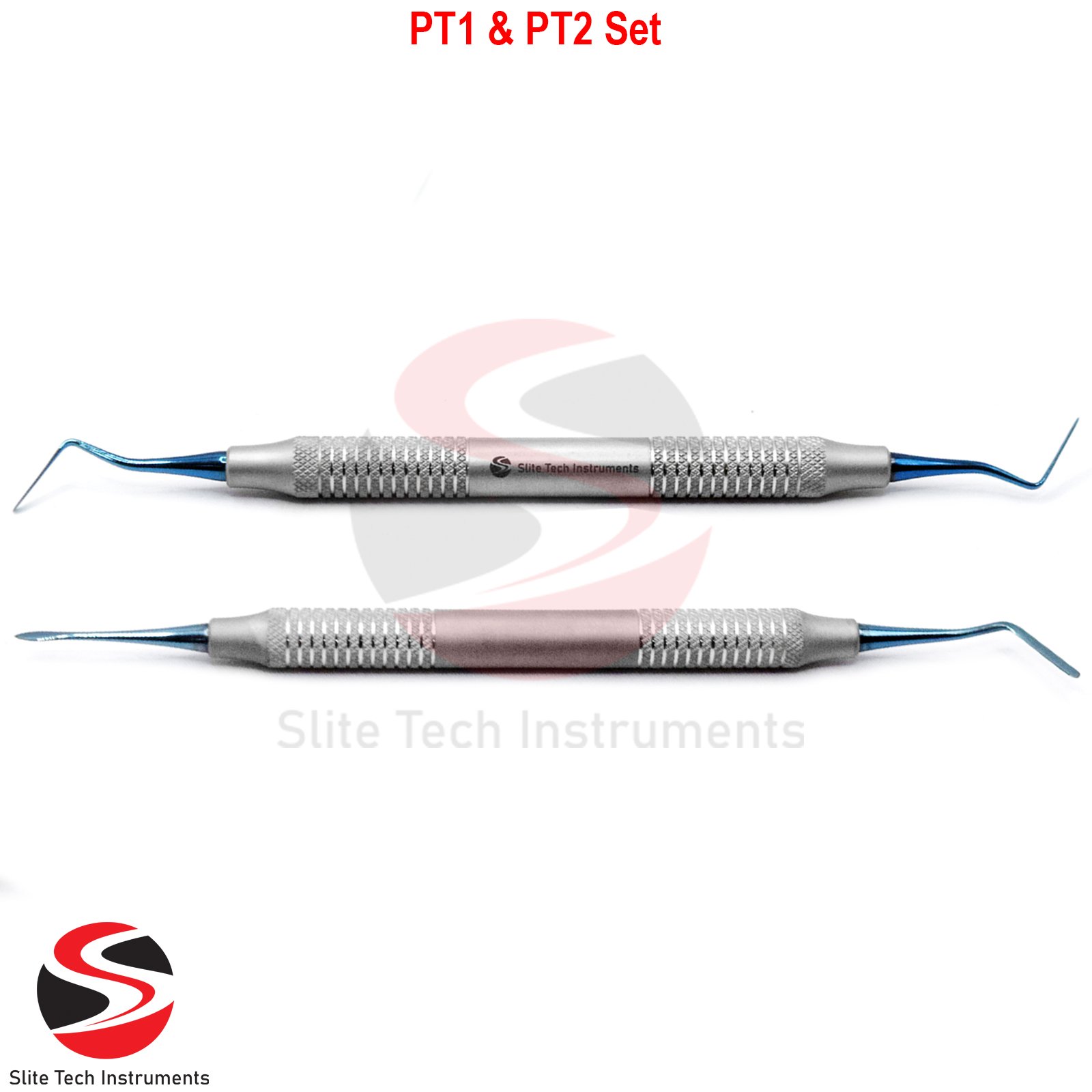 2 Periotome Set Dental Chirurgie Zahnextraktion Würzelheber Implantat PT1 & PT2 - Image 3