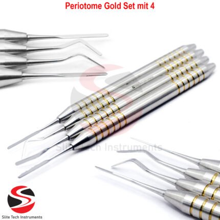 Chirurgische Periotome Gold Set mit 4 Wurzelheber Periotome Chirurgie Implantologie