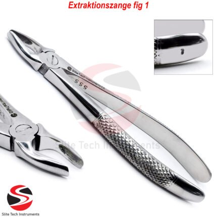 Dental Extraktionszange fig1 Oberkiefer Unterkiefer Backenzahnentfernung Prämolaren