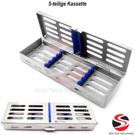 Dental-Aufbewahrungsbox 5-Teilige Kassette Sterilisation Waschtablett Container Sterilbox