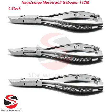 “5x Profi Kopfschneider Nagelzange 14cm – Gebogener Mustergriff für Fußnägel”