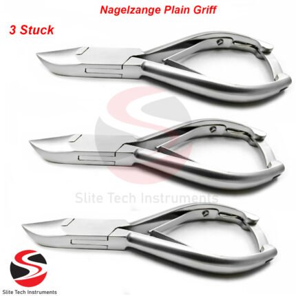 “3x Nagelzange Edelstahl 14cm Gebogen Profi Kopfschneider mit Doppelübersetzung Set”