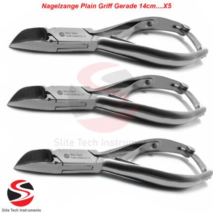 “5x Nagelzange Edelstahl 14cm Gerade Profi Kopfschneider mit Doppelübersetzung Set”