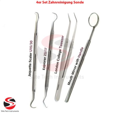 4er Set Zahnreinigung Zahnpflege Zahnarztbesteck Zahnsteinentferner Dental CE