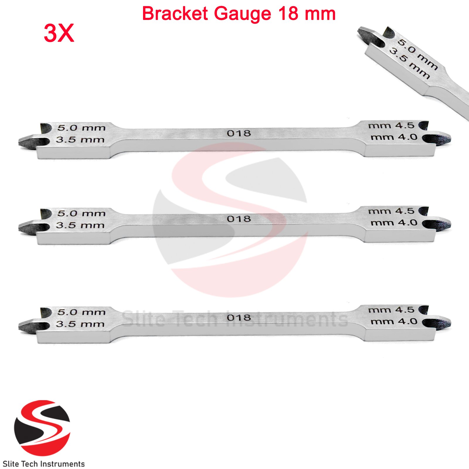 3x Bracket Gauge Messschieber Tasterzirkel Schieblehre Zahntechnik Gauge Dental