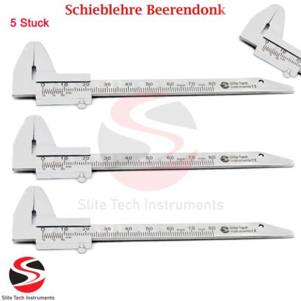 5x Dental Schieblehre Zürcher Modell Münchner Beerendonk KFO Messlehre Zahntechnik