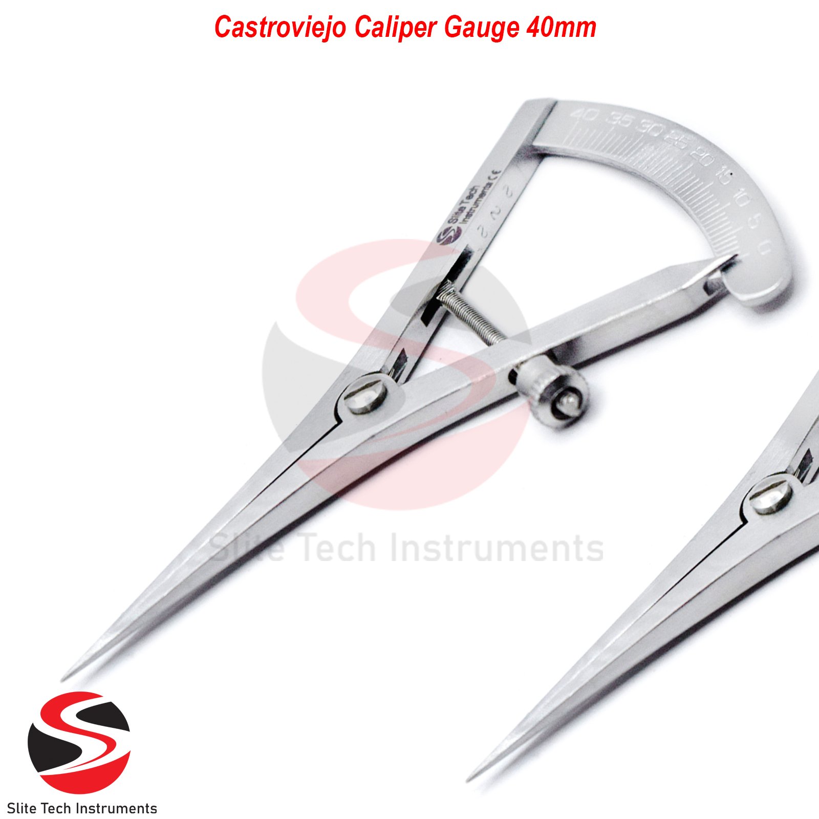 Castroviejo Caliper Gauge 40mm Messschieber Tasterzirkel Schieblehre Zahntechnik Gauge Dental