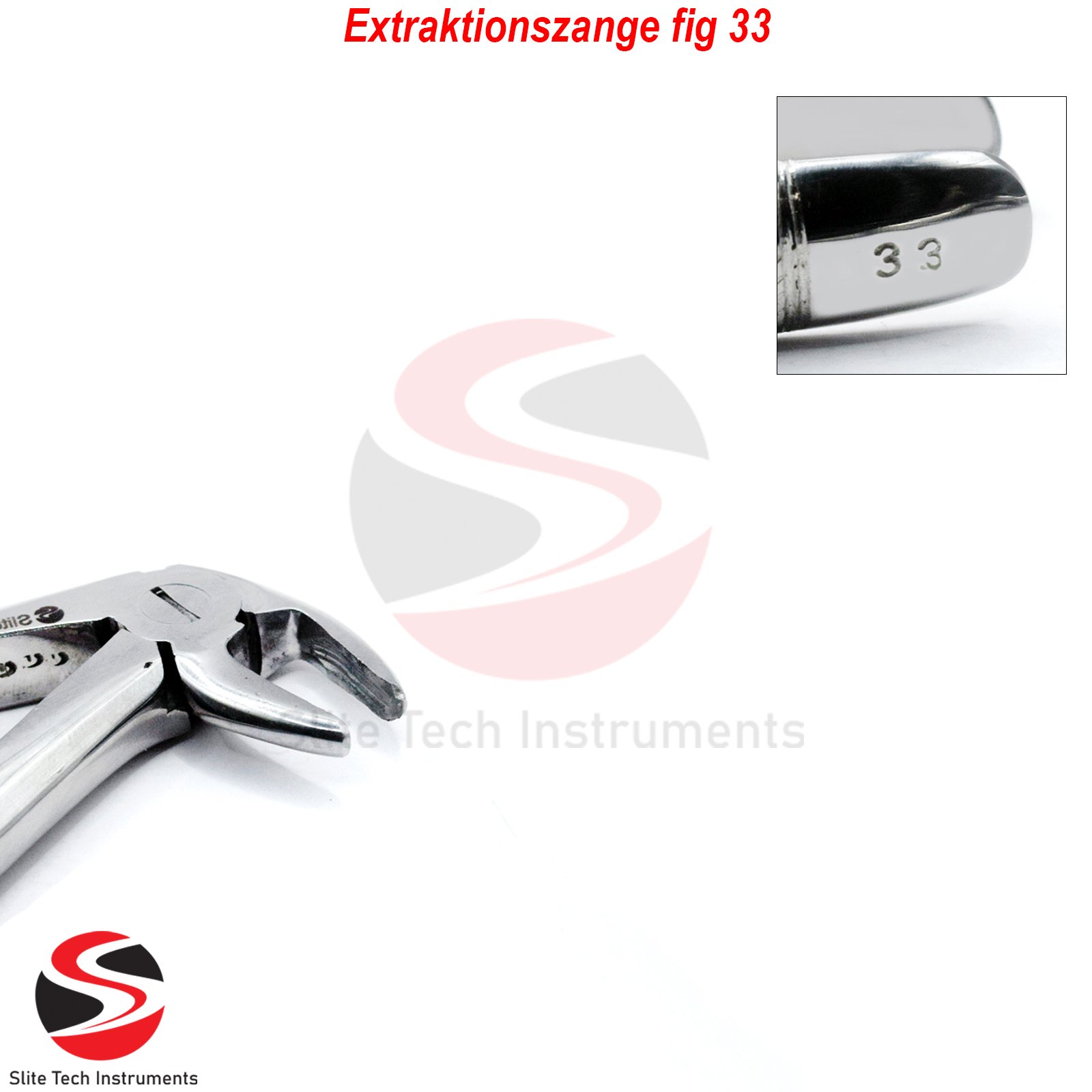Dental Extraktionszange fig 33 Oberkiefer Unterkiefer Backenzahnentfernung Prämolaren - Image 3