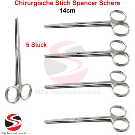 "5x Medizin Fadenschere Spencer Ligaturschere Fadenzieh Nahtentfernung Schere"