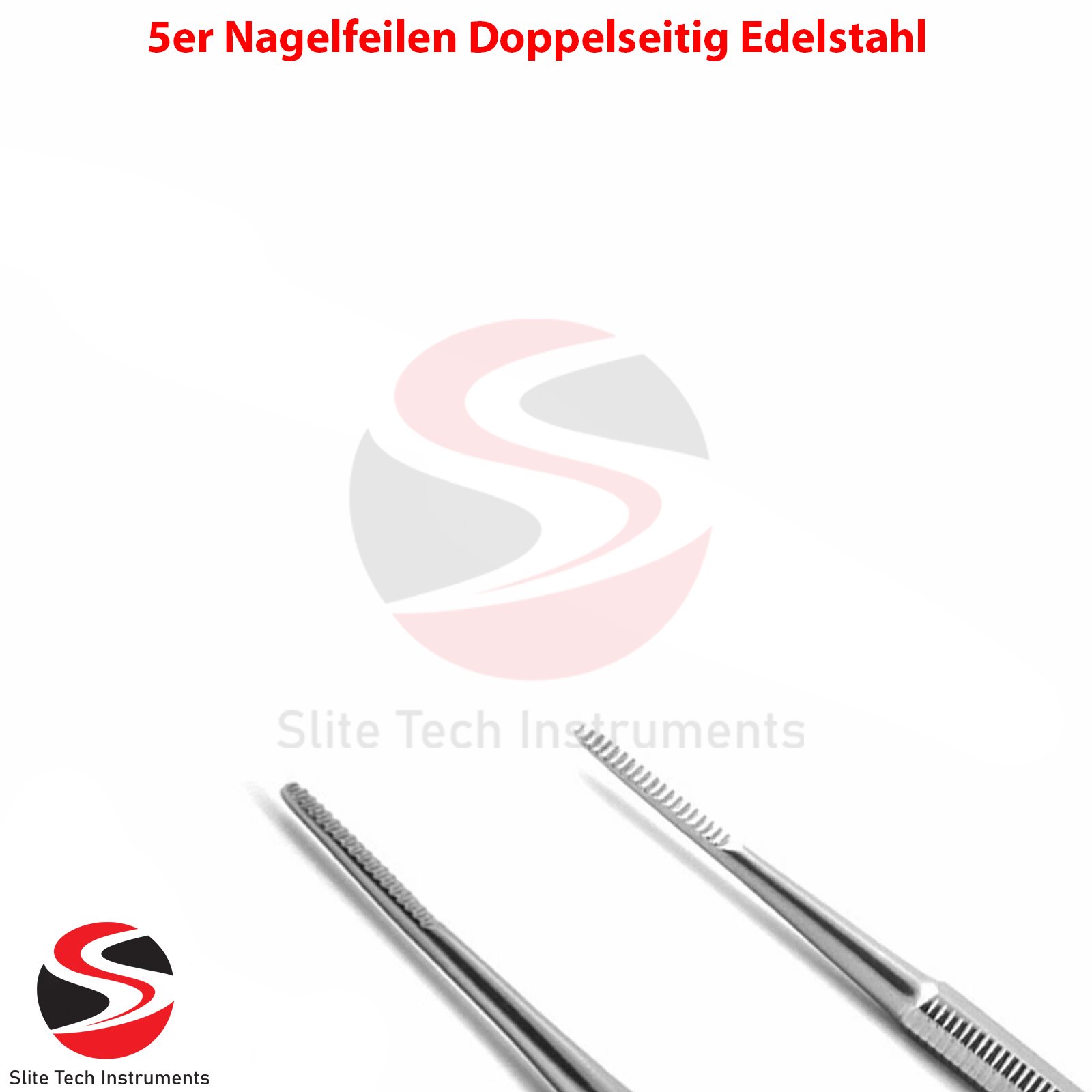 5er Nagelfeilen Doppelseitig Edelstahl-Nagelfeilen Maniküre und Pediküre Set - Image 2
