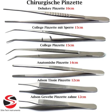 "Profi Anatomische Chirurgische Pinzette Medizinische Edelstahl Präzision NEU"