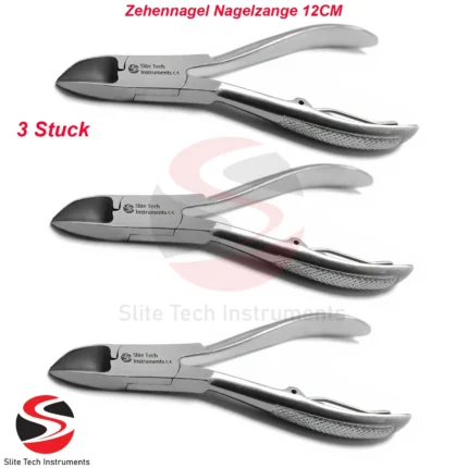 "3x Profi Kopfschneider Nagelzange 12cm – Zehennagelzange mit Doppelübersetzung"