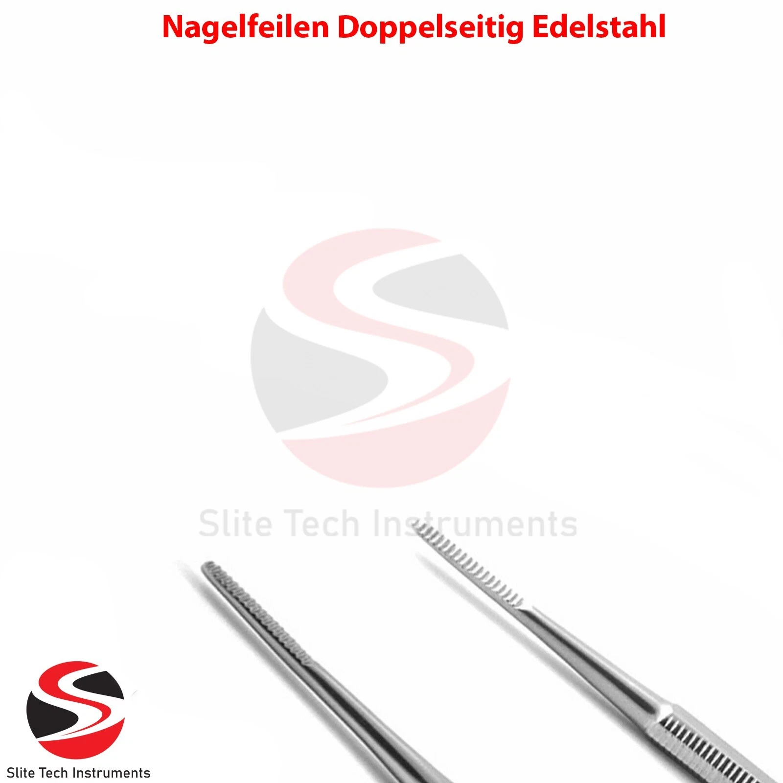 2x Nagelfeilen Doppelseitig Edelstahl-Nagelfeilen Maniküre und Pediküre Set - Image 2