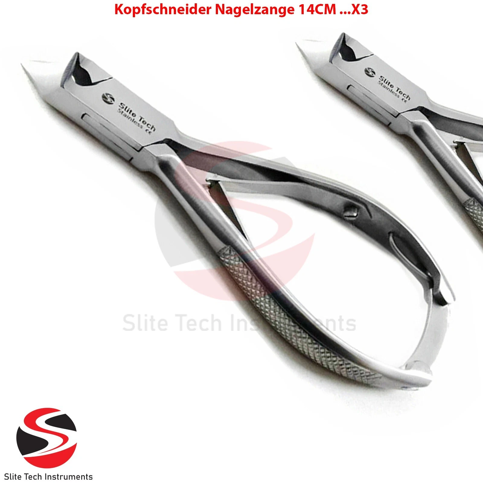 "3x Edelstahl Profi Nagelzange 14 cm – Kopfschneider für Fußnägel & Fußpflege" - Image 2