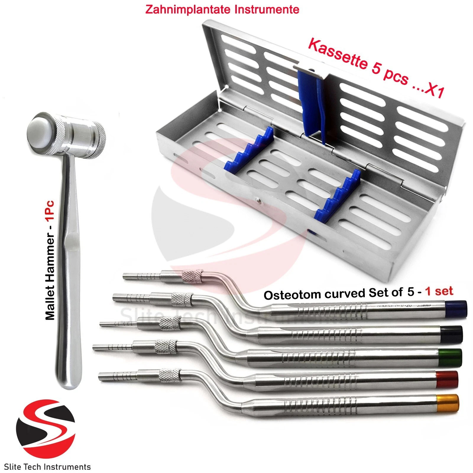 Implantat Sinuslift Osteotom Konkav Knochen Mead Mallet Hammer Chirurgie Dental