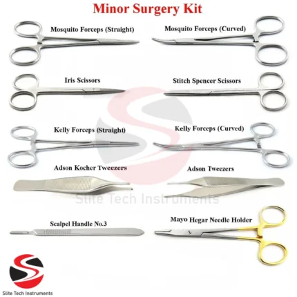 "Mikrochirurgie Instrumente Set – Noyes Schere Mathieu Nadelhalter Pinzette"