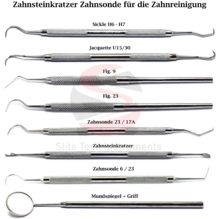 Zahnmedizin Instrumente Zahnreinigung Sonde Zahnsonde Zahnsteinkratzer Dental