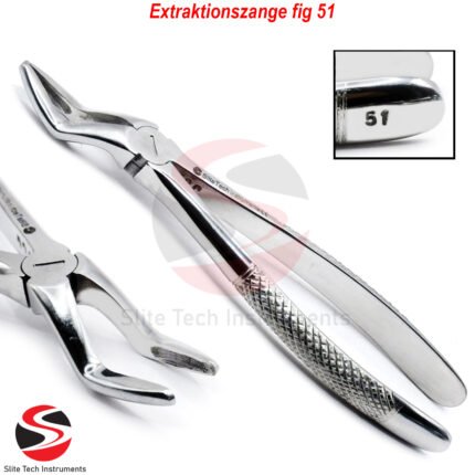 Dental Extraktionszange fig 51 Oberkiefer Unterkiefer Backenzahnentfernung Prämolaren