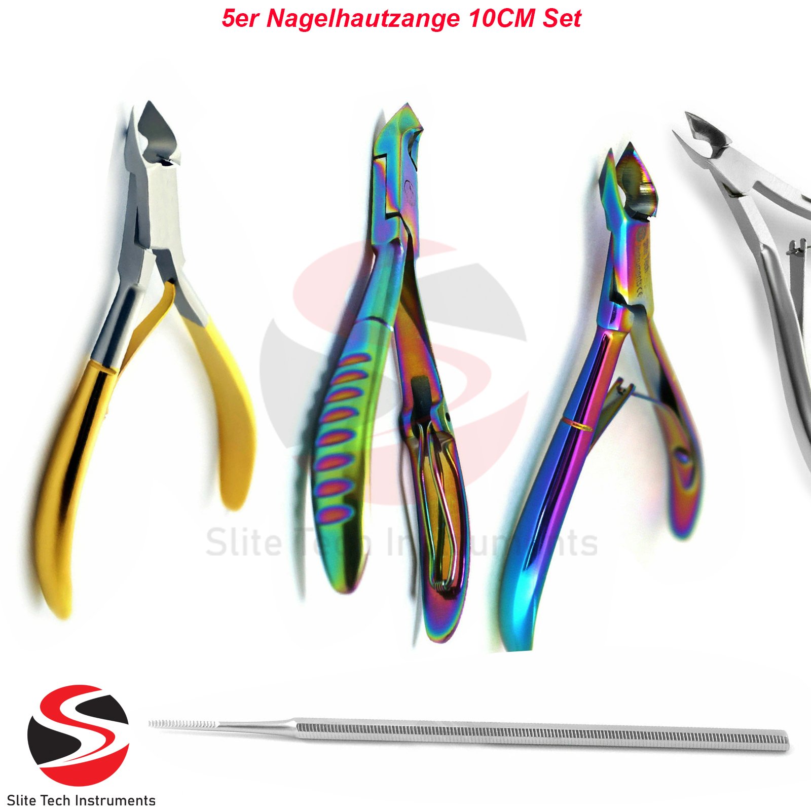 "5er Nagelhautzange 10CM Set Kopfschneider Nagelzange Edelstahl – Fußnagelzange Profi"