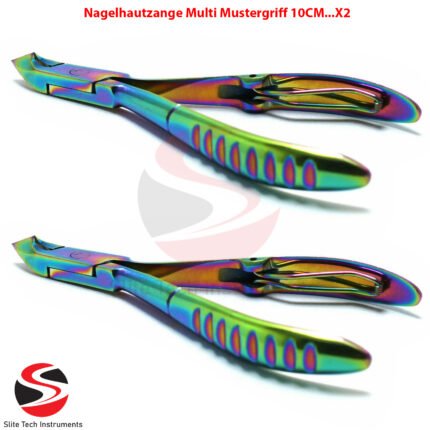 "2x Profi Nagelhautzange 10 cm – Kopfschneider Fußnagelzange mit Mustergriff"