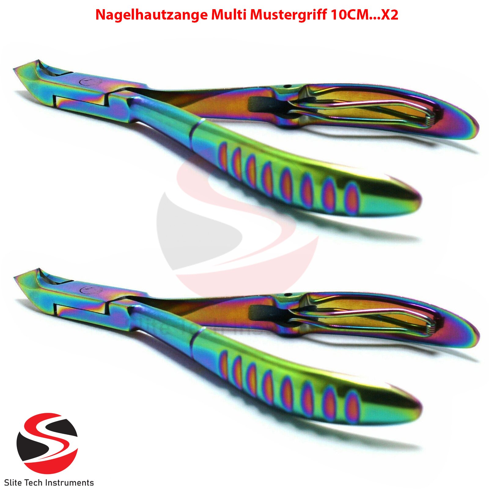 "2x Profi Nagelhautzange 10 cm – Kopfschneider Fußnagelzange mit Mustergriff"