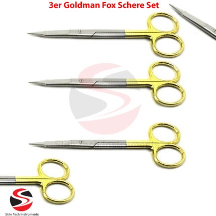 "3x Goldman Fox TC Chirurgische Schere – Präparierschere Fadenschere OP Goldman Fox TC"
