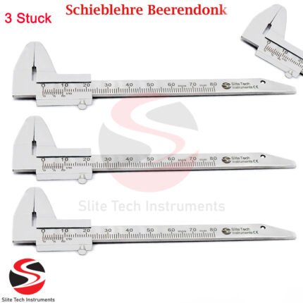 3x Dental Schieblehre Zürcher Modell Münchner Beerendonk KFO Messlehre Zahntechnik