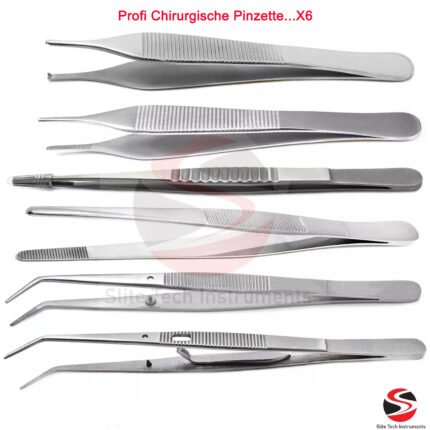 “Set 6x Chirurgische Pinzetten – Anatomisch, Medizinische Qualität, NEU & Profi”