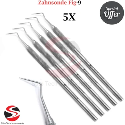 5er Zahnsonde fig-9 Dental werkzeug Zahnärzte hygienisch Diagnose Zahnreiniger Sonde
