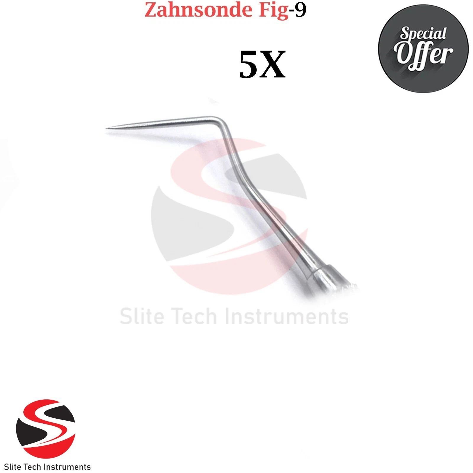 5er Zahnsonde fig-9 Dental werkzeug Zahnärzte hygienisch Diagnose Zahnreiniger Sonde - Image 3