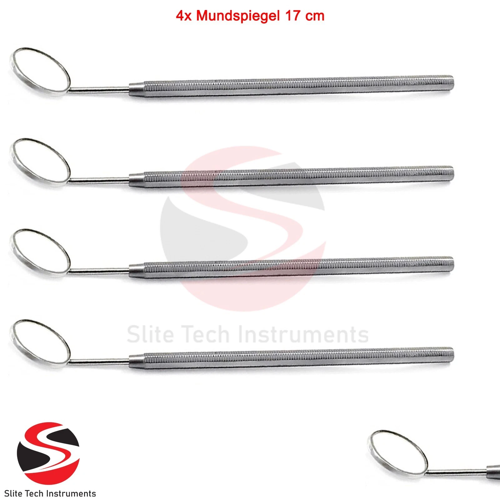 "4x Mundspiegel Zahnarzt Zahnspiegel Spiegelgriff Mundhygiene Zahnpflege"