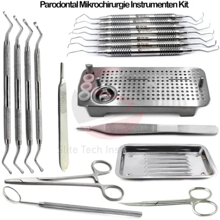 Parodontal Mikrochirurgie Instrumente Lucas Kürette Periotom Nadelhalter Schere