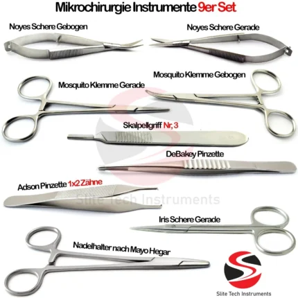 Mikrochirurgie Instrumente Federschere Pinzette Chirurgische Nadelhalter Klemme