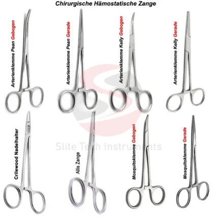 Arterienklemme Hämostatische Gefäßklemme Pinzette Chirurgische Zange Kelly Pean